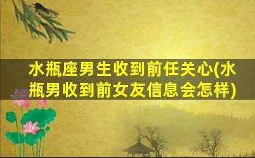 水瓶座男生收到前任关心(水瓶男收到前女友信息会怎样)