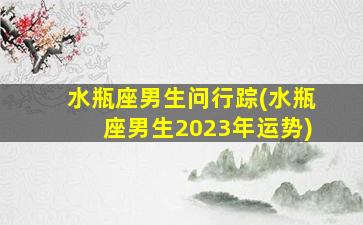 水瓶座男生问行踪(水瓶座男生2023年运势)