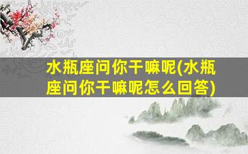 水瓶座问你干嘛呢(水瓶座问你干嘛呢怎么回答)