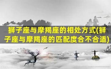 狮子座与摩羯座的相处方式(狮子座与摩羯座的匹配度合不合适)