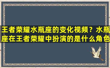 王者荣耀水瓶座的变化视频？水瓶座在王者荣耀中扮演的是什么角色