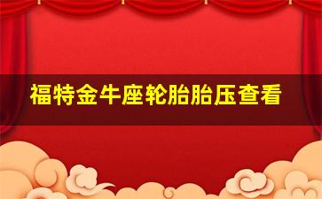 福特金牛座轮胎胎压查看