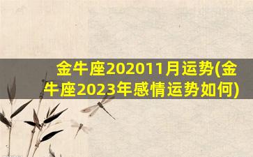 金牛座202011月运势(金牛座2023年感情运势如何)