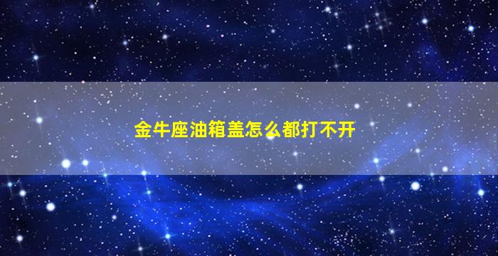 金牛座油箱盖怎么都打不开