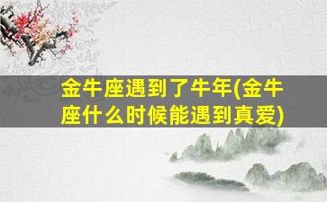 金牛座遇到了牛年(金牛座什么时候能遇到真爱)